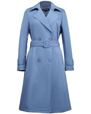 Smart and Joy Classic-Style Trench Coat - Blue