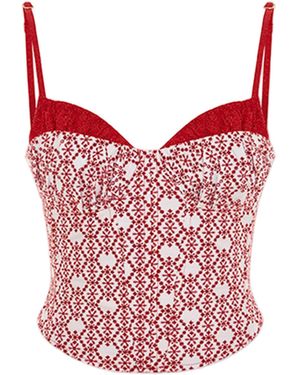 Pcfg The Broderie Anglaise Edit Embroidered Bodice Corset Top