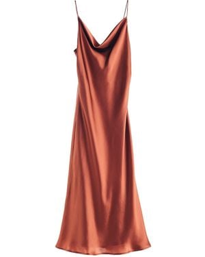 MIONÈ Midi Silk Slip Dress - Red