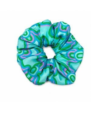 Julia Clancey Super Sized Luxe Aqua Olympia Silk Scrunchy - Green