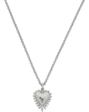 Zoe & Morgan Mini Heart Rays Necklace - Metallic