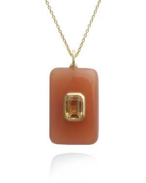 Hye Jane Jewelry Sol Sunstone And Citrine Necklace - Brown