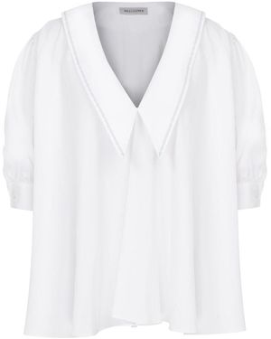 NAZLI CEREN Poppy Ruffled Cotton Shirt - White