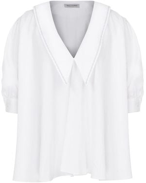 NAZLI CEREN Poppy Ruffled Cotton Shirt - White