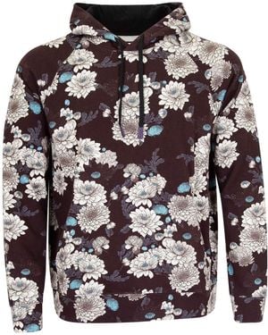 lords of harlech Hank Serious Floral Hoodie - Blue