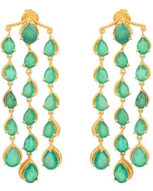 Opium Jewels Oscar Night Chandelier Earrings - Green