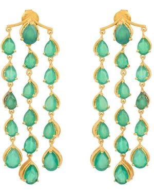Opium Jewels Oscar Night Chandelier Earrings - Green