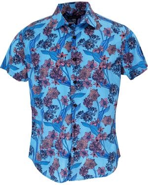 lords of harlech Scott Ocean Floral Shirt - Blue