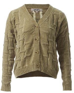Fully Fashioning Avocado Lennox Ottoman Knit Cardigan - Green