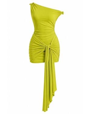 Maison De Gala Aurelia Lime Mini Dress - Yellow
