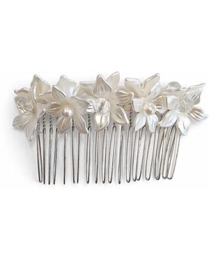 Nuvv Collection Bride- Mother Of Pearl Hair Comb - White