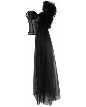 LIA ARAM Deconstructed Ruffled Corset - Black