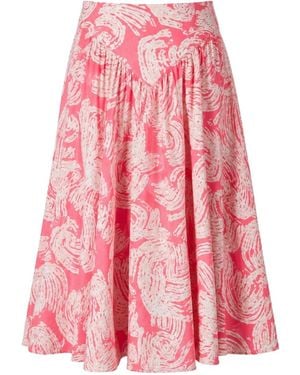 Oh!Zuza Neutrals Echo Viscose Midi Skirt Pockets - Pink