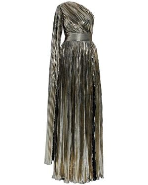 Nur Karaata Baglioni One-Shoulder Gown Dress - Green