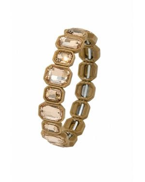 Saachi Emerald Cut Crystal Stretch Bracelet - Metallic