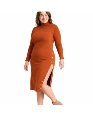 Chuks Collins Burnt Ribbed Jumper Dress - Brown