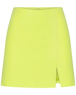 NAZLI CEREN Vance A Line Mini Skirt In Lime - Yellow