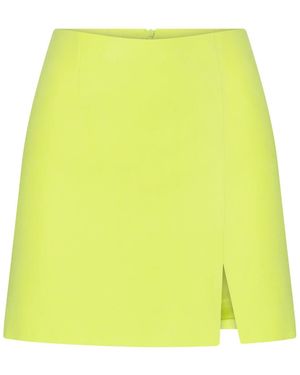 NAZLI CEREN Vance A Line Mini Skirt In Lime - Yellow