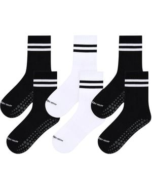 HIGH HEEL JUNGLE by KATHRYN EISMAN Varsity Grip Socks - Black