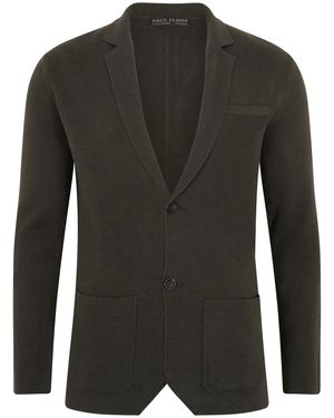 Paul James Knitwear Lightweight Organic Cotton Linen Luca Knitted Blazer - Green