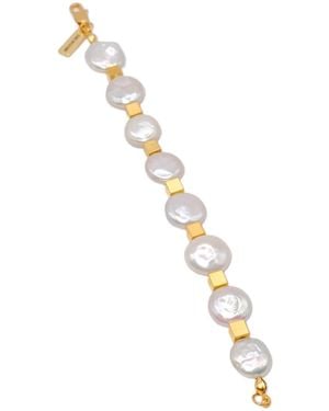 The Bulums Cubic Code Natural Pearl Plated Bracelet - Metallic
