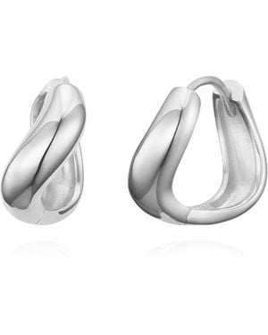 Cote Cache Liquid Curve Huggie Hoop Earrings - Metallic
