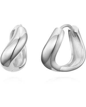 Cote Cache Liquid Curve Huggie Hoop Earrings - Metallic