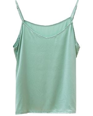 Soft Strokes Silk Pure Mulberry Silk Camisole With Adjustable Straps - Green