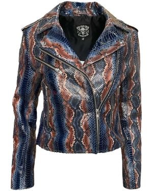 Any Old Iron Rose Shiny Snake Moto - Blue