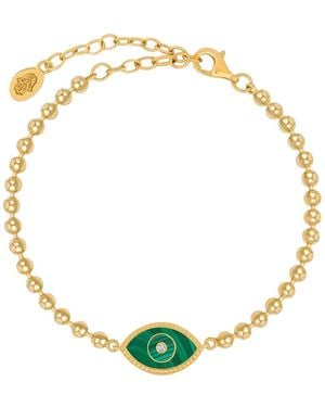 Karma and Luck Bright Soul Evil Eye Malachite Bracelet - Metallic