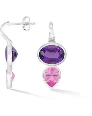 Dower & Hall Amethyst & Topaz Tutti Frutti Earrings - Purple