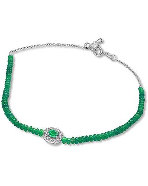 Genevieve Collection 18K Emerald Bead Bracelet - Blue