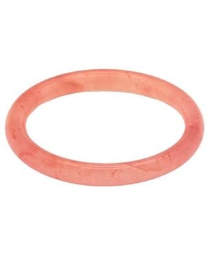seree Blush Skinny Round Gemstone Bangle - Pink
