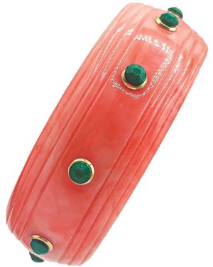 Michael Nash Jewelry Rosa Coral And Jade Resin Bangle - Red