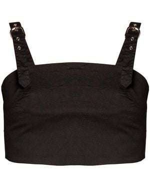 Ettie Buckle Strap Crop Top - Black