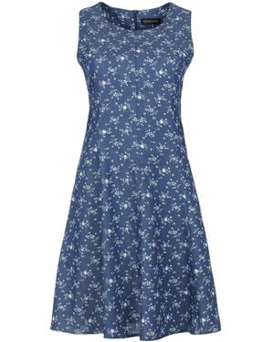 Conquista Floral Cloche Dress - Blue