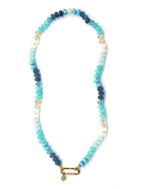Shar Oke Silk Knotted Necklace - Blue