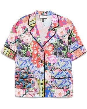 Nissa Floral-Print Satin Shirt - Multicolor