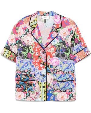 Nissa Floral-Print Satin Shirt - Multicolor
