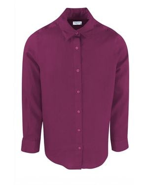 Haris Cotton Linen Basic Long-Sleeved Shirt Tulip - Purple
