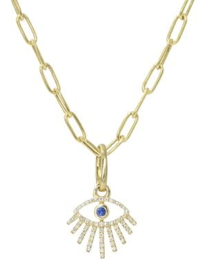 KAMARIA Diamond Evil Eye Necklace With Rays - Metallic