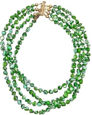Farra Natural Shell Multi-Layers Necklace - Green