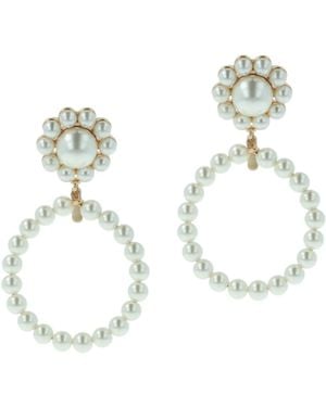 Otazu Classic Pearl Earrings - Metallic