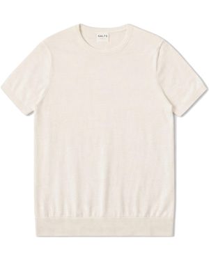 Salts Cashmere Short Sleeved Knitted Tee - White