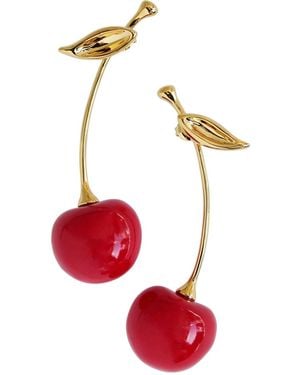 POPORCELAIN Porcelain Cherry Earrings - Red