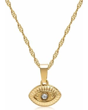 Nialaya Evil Eye Pendant Necklace - Metallic