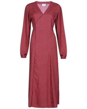 Maison Qala Spice Reverie Midi Dress - Red