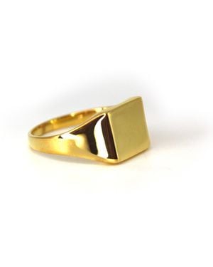 VicStoneNYC Fine Jewelry Bold Square Signet Ring For - Yellow