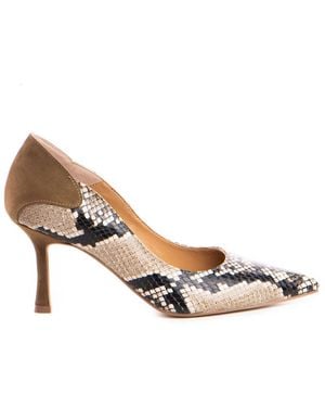 The 5Th Element Neutrals Elise Exotic Leather Court Shoes - Multicolour