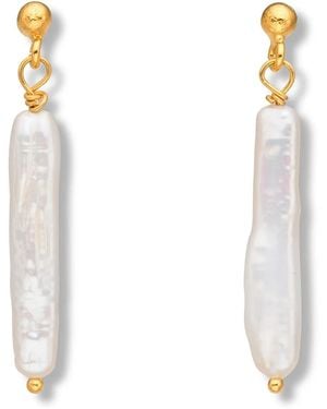 EVA REMENYI Ariel Freshwater Pearl Earrings - White